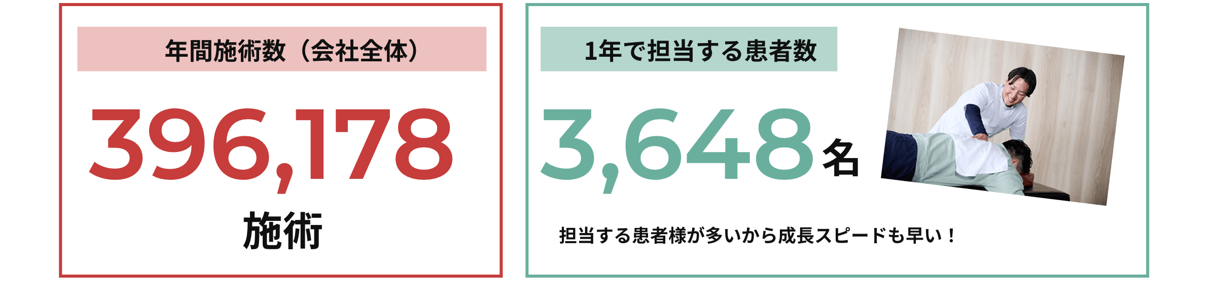 年間施術数（会社全体）396,178施術