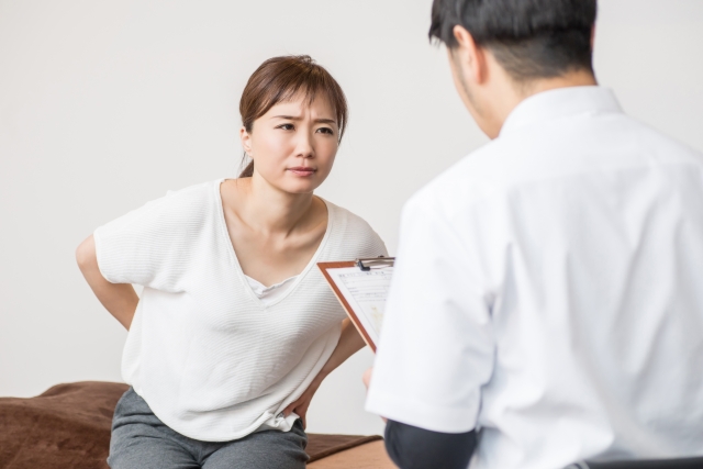 平野区でぎっくり腰の方が来院される流れのイメージ